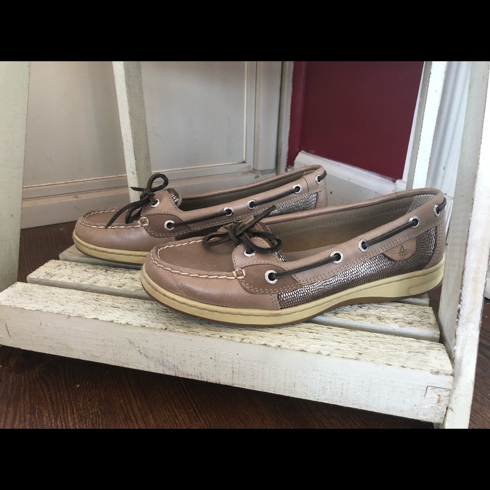 Sperry Angelfish Taupe Metallic Shoe